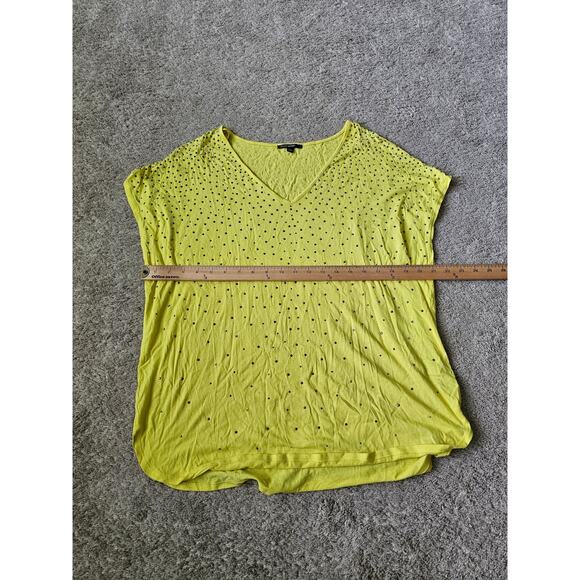 CHAUS SPORT Blouse Yellow Studded Shirt Womens Size Large Y2k Summer Bikercore - Picture 6 of 7